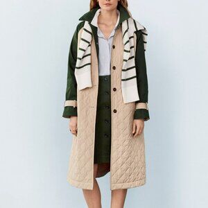 NWT Ann Taylor Weekend Collection Quilted Mixed Media Mac Coat